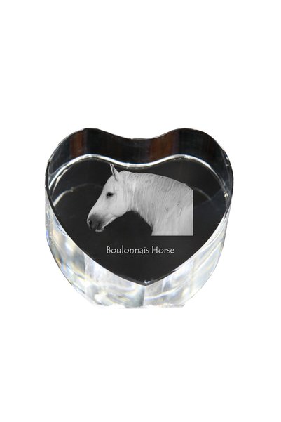 Art - Dog Prespapier Inimă de Cristal Art-Dog, Cal Boulonnais cu Gravură de C...