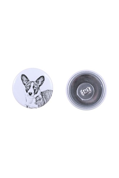 Art - Dog Art-Dog Cardigan rotund, cercei Corgi Welsh cu imagine de câine - M...