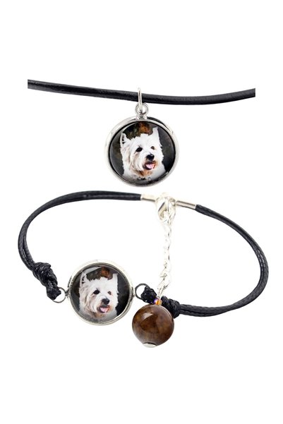 Art - Dog Set colier și brățară Art-Dog West Highland White Terrier cu fotogr...