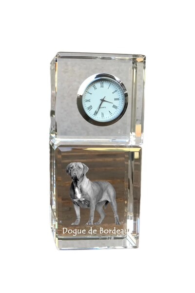 Art - Dog Ceas de cristal Art-Dog Dogue de Bordeaux, de masă, cu gravură cu c...