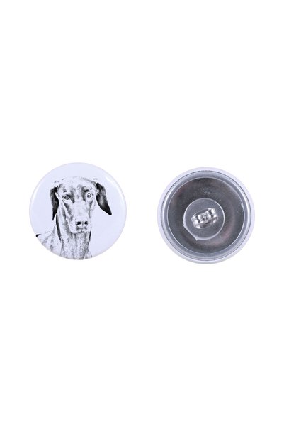 Art - Dog Cercei rotunzi Doberman Art-Dog cu imagine de câine - Metal acoperi...