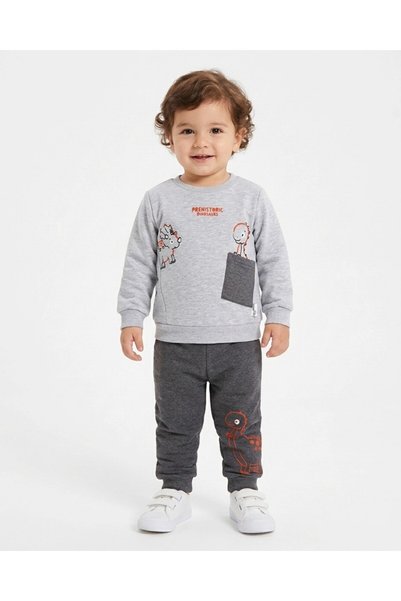 Ege Bebek Boys' Baby Dinosaur-Printed Winter 3-Ply Fleece 1-2-3-4 Years Old 2...