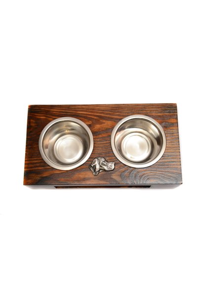 Art - Dog Art-Dog Suport dreptunghiular din lemn pentru două boluri de câine,...