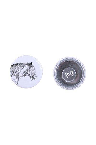 Art - Dog Cercei rotunzi Art-Dog cu cal Shire și imagine de cal - Metal acope...