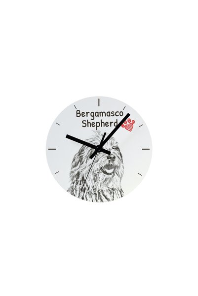 Art - Dog Ceas de perete Art-Dog Bergamasco Sheepdog cu imprimeu de câine - C...