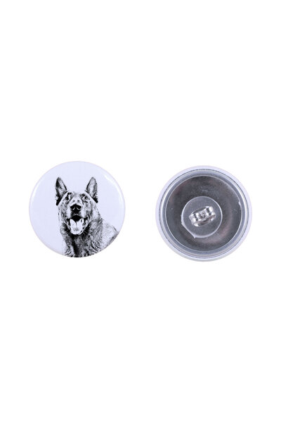 Art - Dog Cercei rotunzi Art-Dog cu Malinois belgian și imagine de câine - Me...