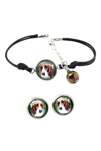 Art - Dog Set de brățară și cercei Art-Dog Basset Hound cu fotografie de câine