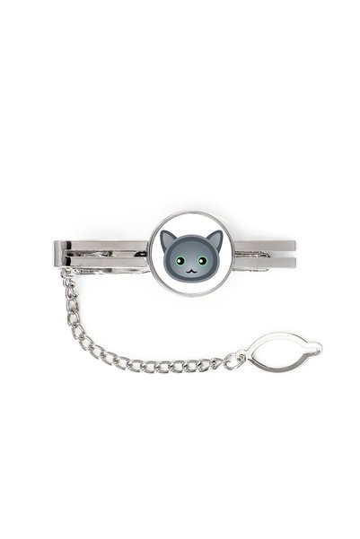 Art - Dog Art-Dog Nebelung Agrafă de cravată cu ilustrație de pisică - Metal ...