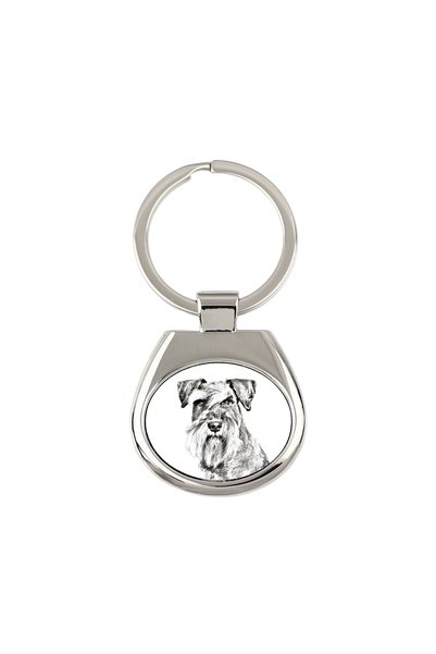 Art - Dog Breloc Art-Dog Schnauzer cu imprimeu de câine - Stil schiță cu crei...