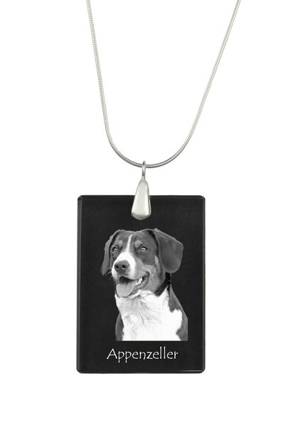 Art - Dog Colier cu pandantiv de cristal Art-Dog pe lanț placat cu argint, Ap...