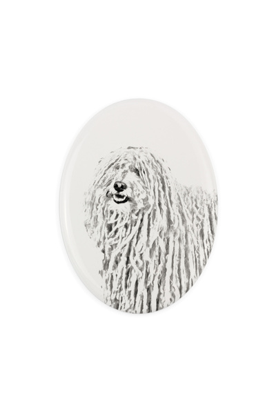 Art - Dog Placă comemorativă ceramică Art-Dog Puli cu imprimeu de câine - Ova...
