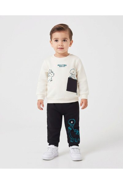 Ege Bebek Boys' Baby Dinosaur-Printed Winter 3-Ply Fleece 1-2-3-4 Years Old 2...