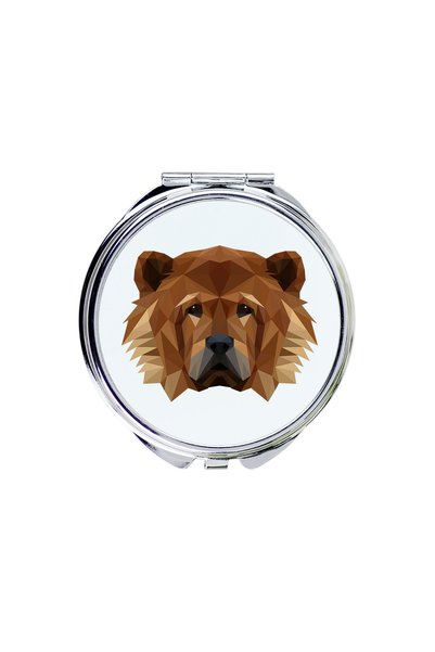 Art - Dog Art-Dog Oglindă de buzunar Chow Chow cu design geometric de câine -...