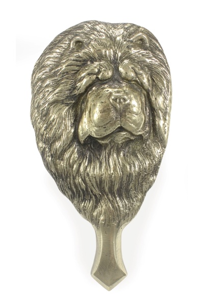 Art - Dog Art-Dog Bătător de ușă din alamă lustruită Chow Chow - Cap de câine...
