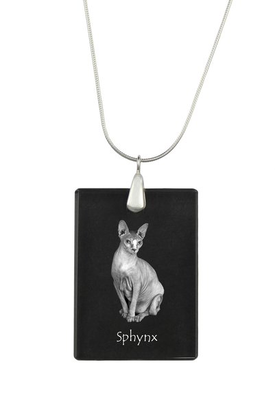 Art - Dog Colier cu pandantiv de cristal Art-Dog pe lanț placat cu argint, pi...
