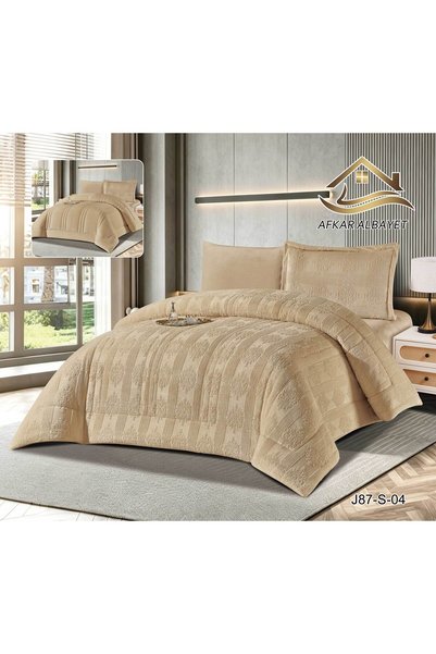 Afkar Albayet Single and Half Velvet Crystal Winter Luxury 4-Piece Bedspread