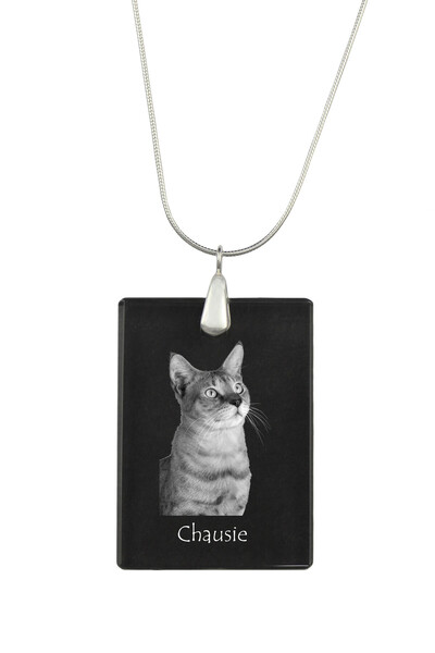 Art - Dog Colier cu pandantiv de cristal Art-Dog pe lanț placat cu argint, Ch...