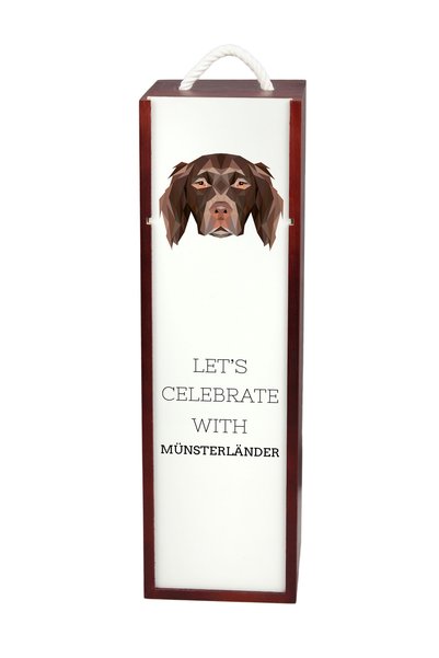 Art - Dog Art-Dog Cutie de vin din lemn Munsterlander cu design geometric cu ...