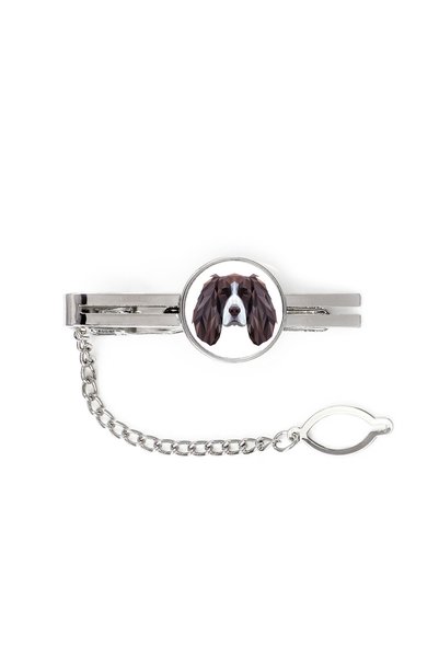 Art - Dog Art-Dog Agrafă de cravată cu portret geometric de câine Springer Sp...