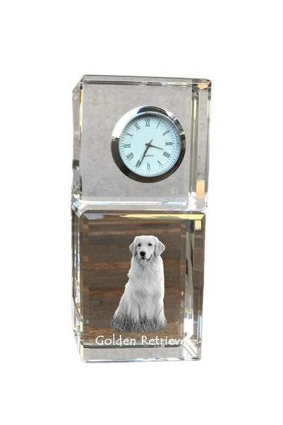 Art - Dog Ceas de cristal Art-Dog Golden Retriever, de masă, cu gravură cu câine