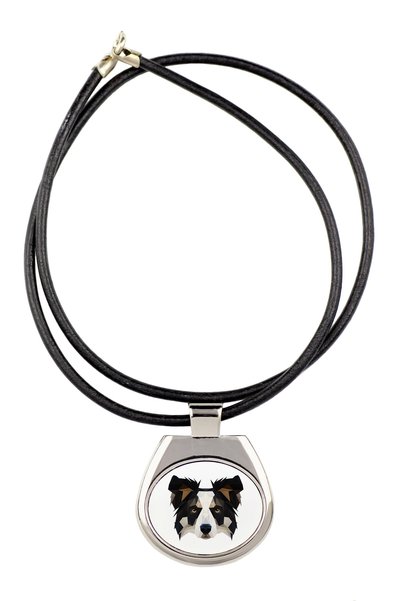 Art - Dog Colier Art-Dog Border Collie cu design geometric de câine - Lungime...