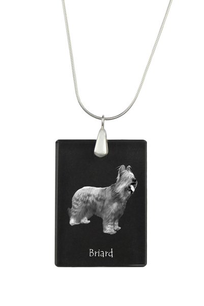Art - Dog Colier cu pandantiv de cristal Art-Dog pe lanț placat cu argint, Br...