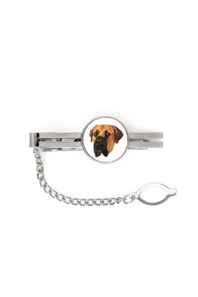 Art - Dog Art-Dog Agrafă de cravată Boerboel cu portret geometric de câine - ...