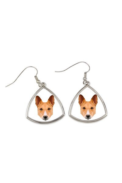 Art - Dog Cercei Art-Dog Basenji cu portret geometric de câine - Bijuterii el...