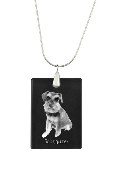 Art - Dog Colier cu pandantiv de cristal Art-Dog pe lanț placat cu argint, Sc...