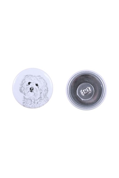 Art - Dog Cercei rotunzi Bolognese Art-Dog cu imagine de câine - Metal acoper...