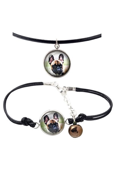 Art - Dog Set colier și brățară Art-Dog cu Bulldog Francez și fotografie cu c...