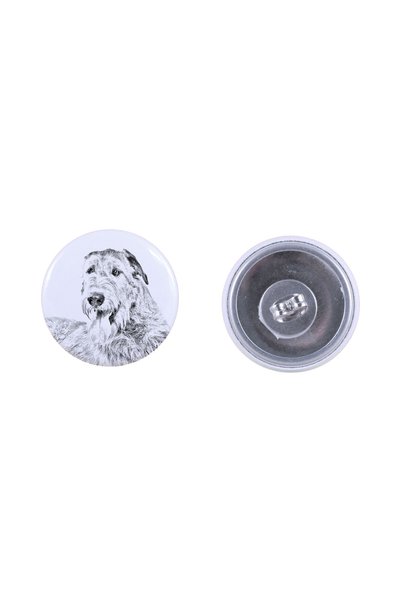 Art - Dog Cercei rotunji Art-Dog cu lup irlandez și imagine de câine - metal ...