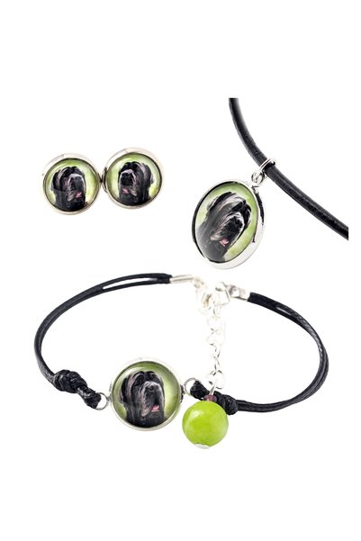 Art - Dog Set de colier, cercei și brățară Art-Dog cu Mastif Neapolitan și fo...