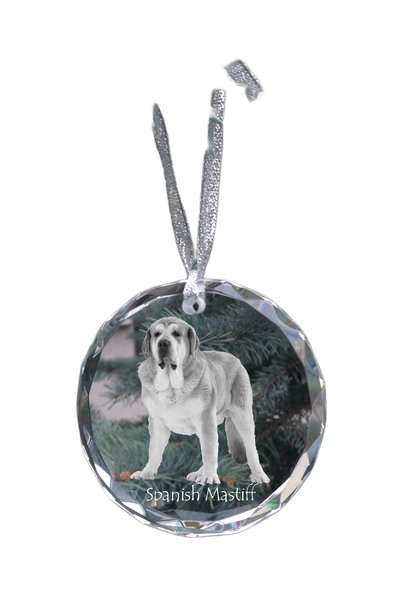 Art - Dog Art-Dog Medalion de Crăciun din Cristal, Mastiff Spaniol cu Gravură...