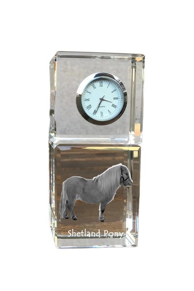 Art - Dog Ceas de cristal Art-Dog Ponei Shetland, de masă, cu gravură de cal