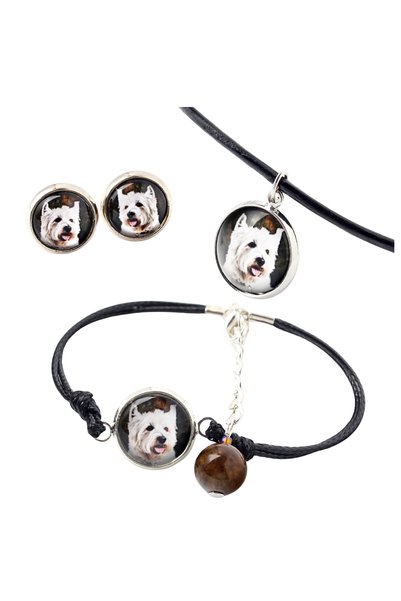 Art - Dog Set de colier, cercei și brățară Art-Dog West Highland White Terrie...