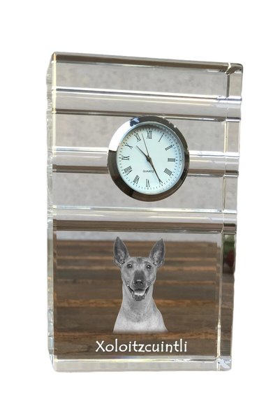 Art - Dog Ceas de cristal Art-Dog Xoloitzcuintle, de masă, cu gravură de câine