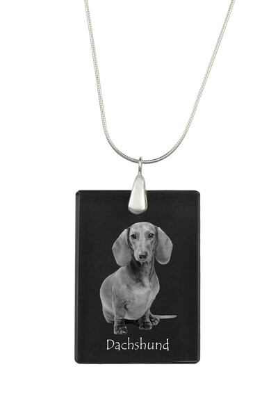 Art - Dog Colier cu pandantiv de cristal Art-Dog pe lanț placat cu argint, te...