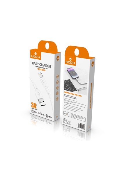 Hock 3A USB to iPhone Charging and Data Transfer Cable, Fast Charging and Dur...