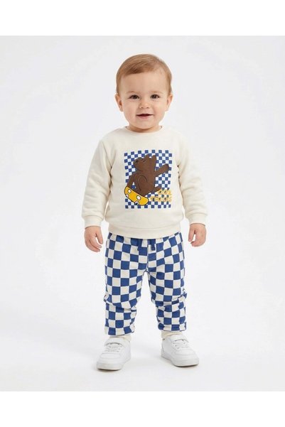 voyyo kids baby Boys' Checkered Pants, Ages 1-2-3-4, Winter, 3-Ply, Brushed I...
