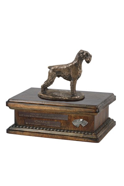 Art - Dog Art-Dog Schnauzer - Urnă comemorativă din lemn - Design 4128