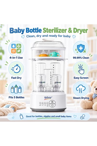 wtrtr 4-in-1 Steam Sterilizer and Dryer, Large Capacity Electric Sterilizer f...