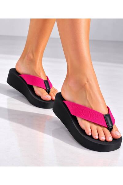 akix Women's Wedge Heel, 4.5 cm, Fabric-Lined, Toe-Separated, Comfortable Slippers That Don't Hurt Your Feet