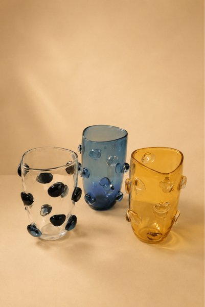 ELEGANT HOME Morano Colored Glass Vases with Crystal Accents - Luxury Decorative Piece - Clear