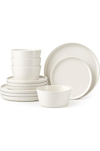Cuisine Art WOLA 12-Piece Off-White Stoneware Dinner Set for 4