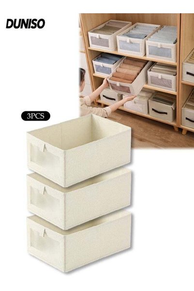 Generic DUNISO 3 Pcs Wardrobe Clothes Organizer, Foldable Clothes Storage Box...