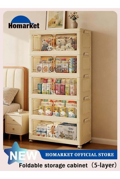 Generic HomarKet Stackable Storage Bins,5 Tier Foldable Storage Cabinet with ...