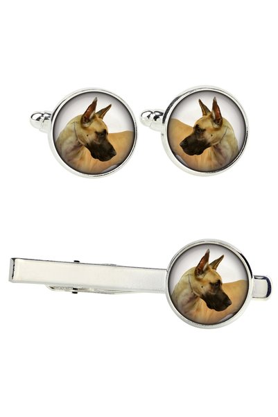 Art - Dog Art-Dog Dachshund - Set de butoni de manșetă și agrafă de cravată c...