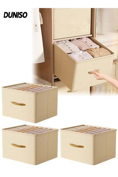 Generic DUNISO Set of 3 Home Collapsible Fabric Storage Cubes， Foldable Organ...