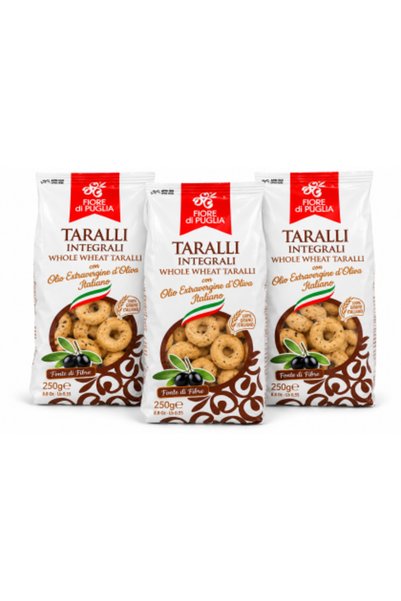 Fiore Di Puglia Set de 3 x Taralli din grâu integral cu ulei de măsline extra...